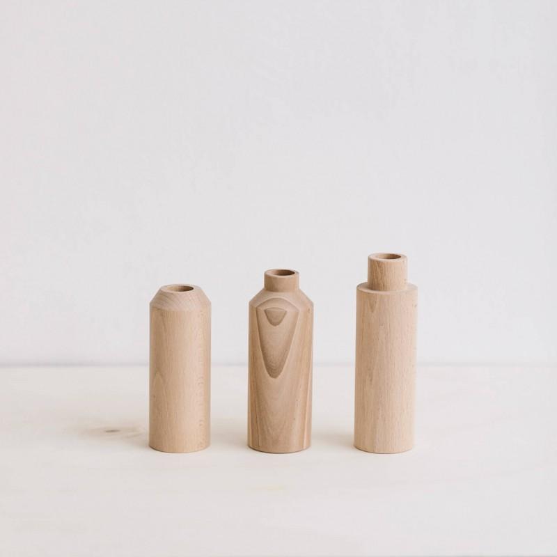 Vases en bois an°so design face