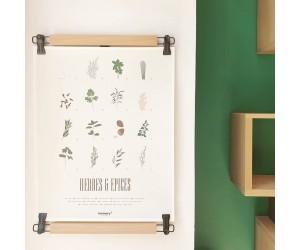 Affiche Herbes & Épices sur un mur memory Affiches