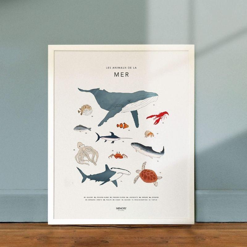 L'affiche «Les animaux de la mer» - memory Affiches